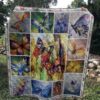 Colorful Butterfly Quilt Blanket Ver 2  Quilt